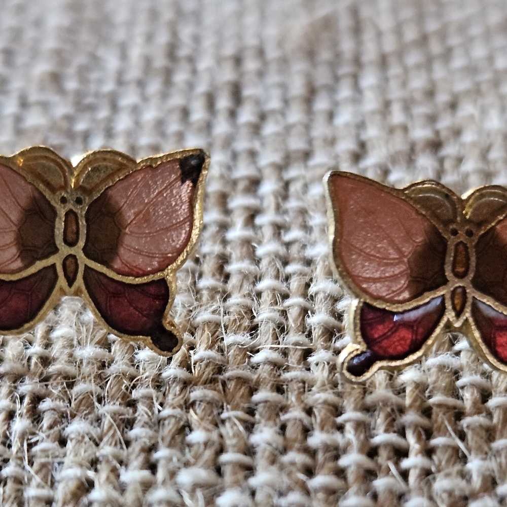 Elegant Cloisonne Butterfly Earrings